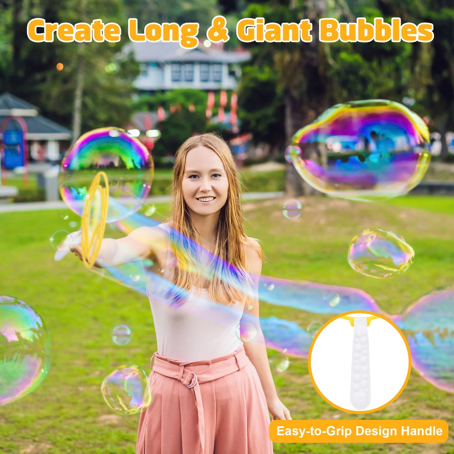 Zsiparty 25 Pcs Big Bubble Wands Set for kids, Giant Bubble Maker Toys with Tray for Summer Outdoor Activities Party Favors Gifts & Wedding