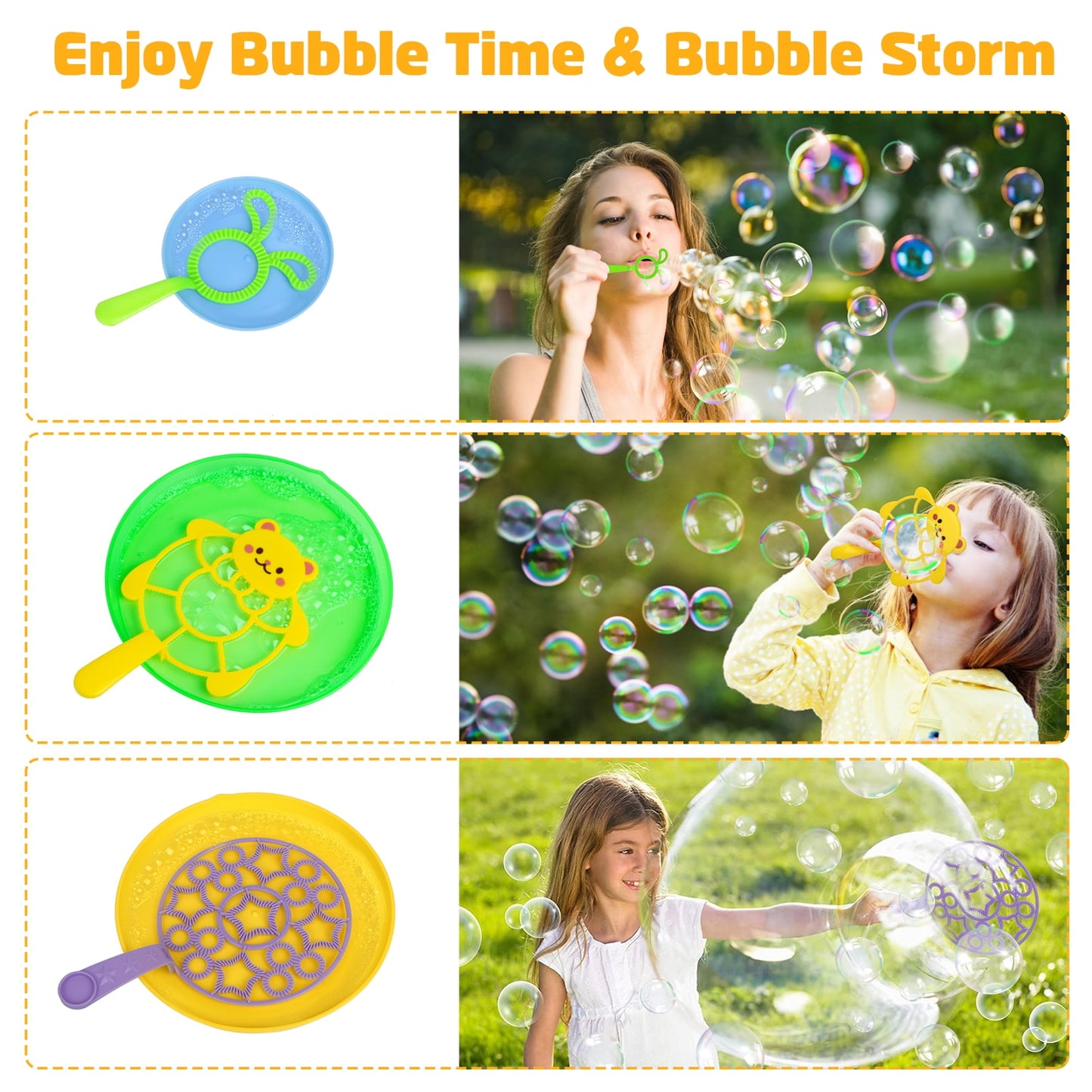 Zsiparty 25 Pcs Big Bubble Wands Set for kids, Giant Bubble Maker Toys with Tray for Summer Outdoor Activities Party Favors Gifts & Wedding