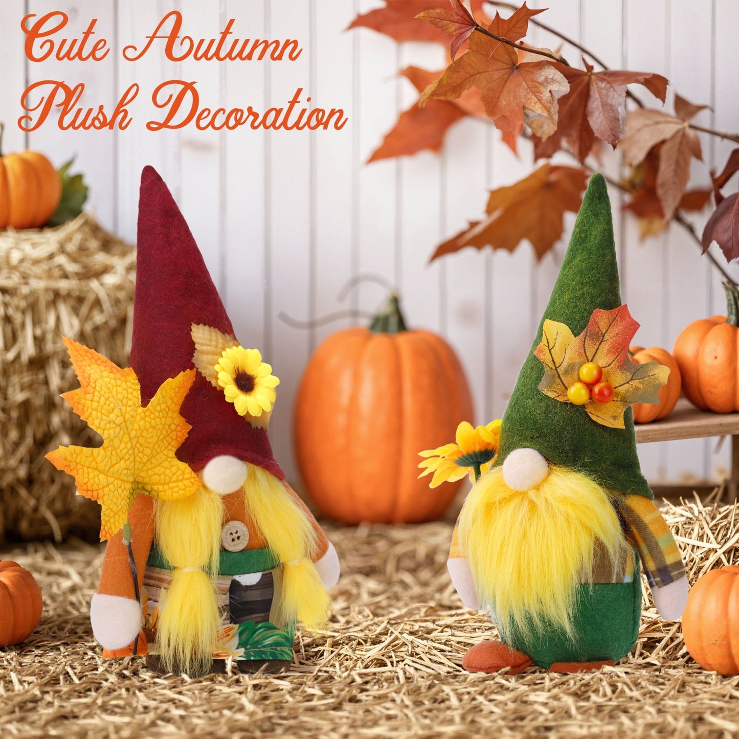 Zsiparty Fall Gnomes Decorations for Home, 2 PCS Thanksgiving Gnomes Plush New Fall Decor, Perfect for Fall Decoration for Indoor Table