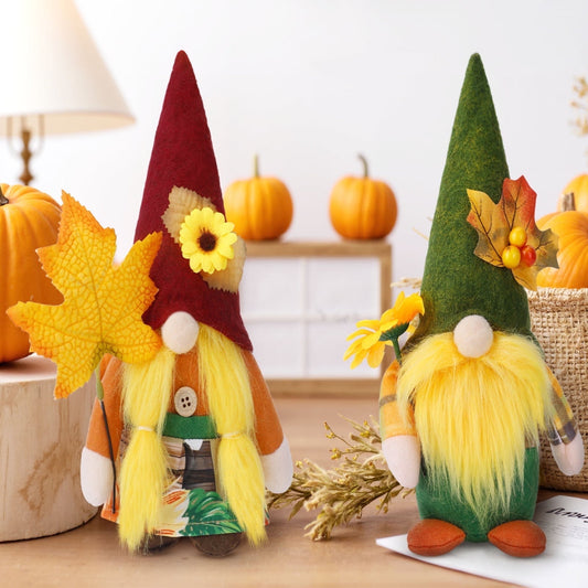 Zsiparty Fall Gnomes Decorations for Home, 2 PCS Thanksgiving Gnomes Plush New Fall Decor, Perfect for Fall Decoration for Indoor Table