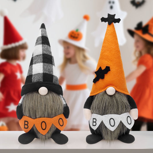 Zsiparty Halloween Gnomes Decorations for Home, 2 PCS Handmade Gnomes Plush Perfect for Halloween Tabletop Decor