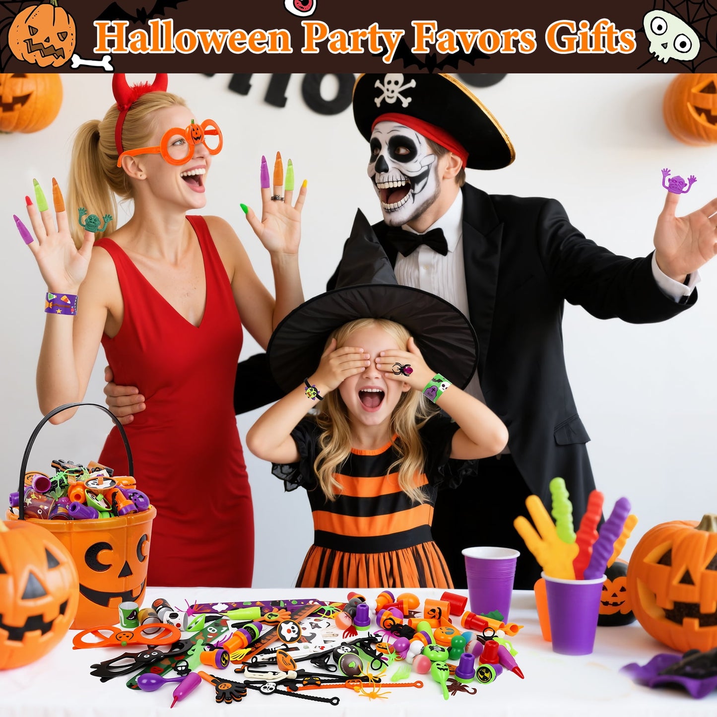 Zsiparty Halloween Party Favors for Kids, Bulk Toys & Goodie Bag Stuffers, 112 Pcs Ideal Halloween Toys for Gift Bags, Halloween Party Supplies